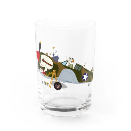 ノーズアートを描くすろくま。戦闘機P-40、SKULL Water Glass