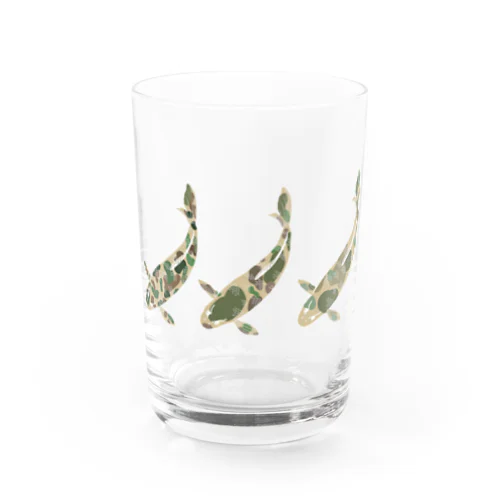 カモ柄錦鯉3兄弟 Water Glass