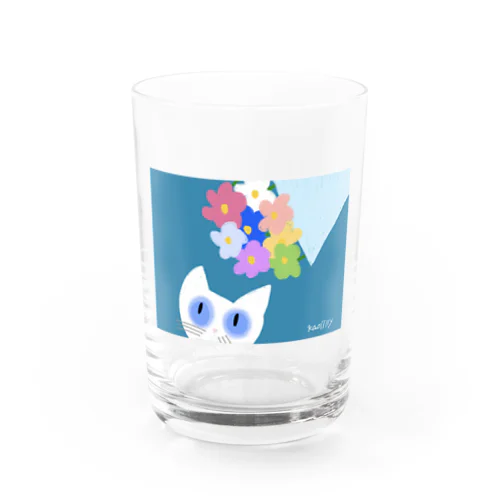 Kaolilly のシロネコと花束 Water Glass