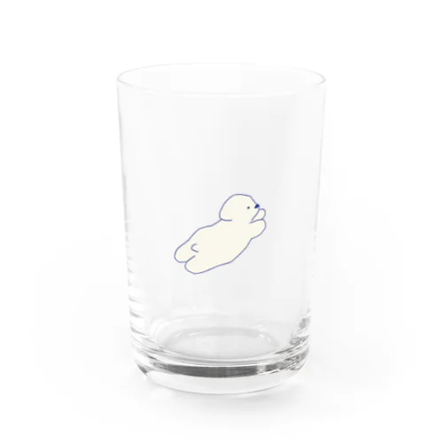 Running puppy Water Glass