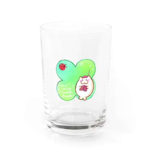 【ラッキーモチーフ】クローバー🍀居眠りぶらたん💤 Water Glass