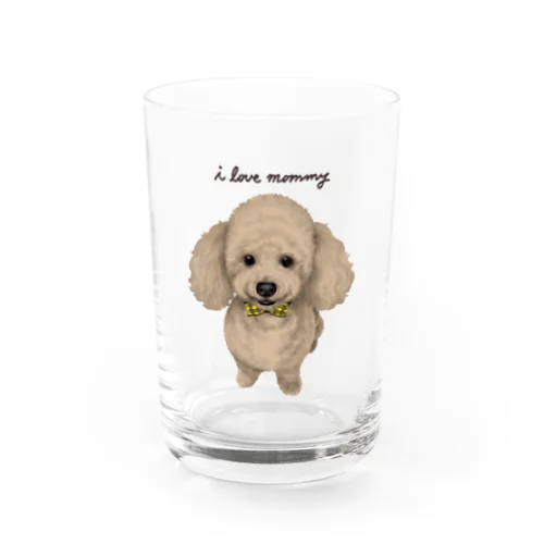 i love mommy(文字こげ茶色) Water Glass