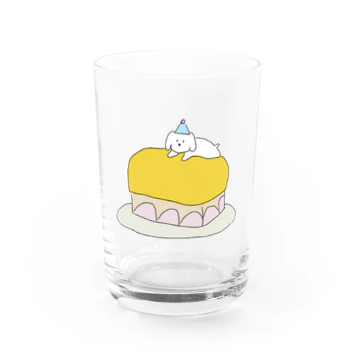 Lovely puppy cake Water Glass