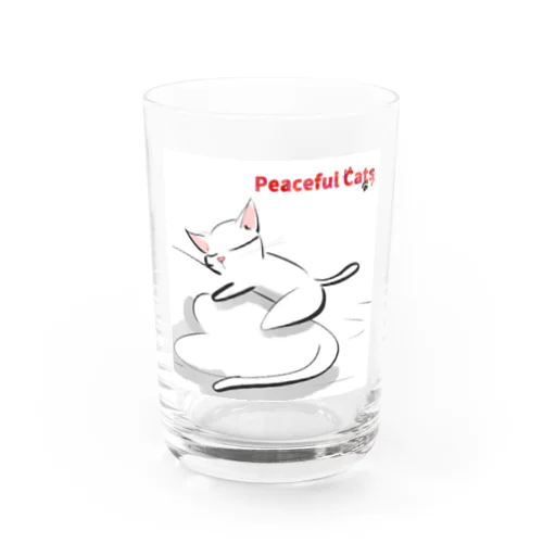Peaceful Cats おやすみ Water Glass