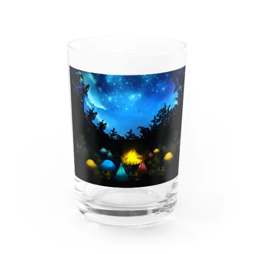 夜のキャンプフィールド Water Glass