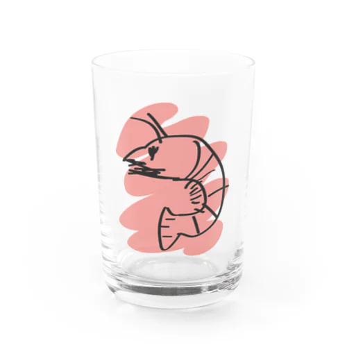 腰折れ赤えび Water Glass