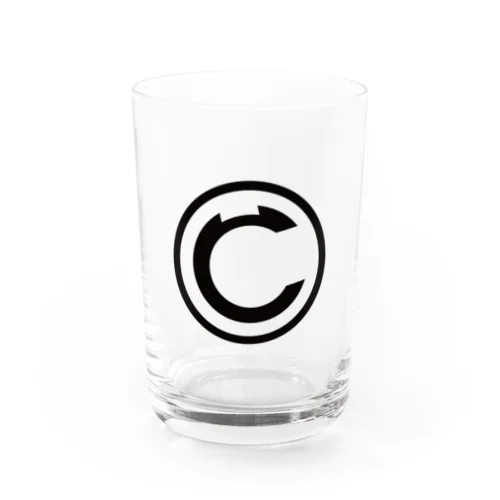 クリーンパンサー｜ロゴ(黒) Water Glass