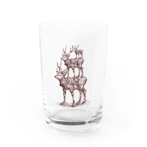 3段エゾシカ（赤茶色） Water Glass