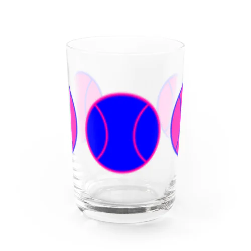 カラフル野球ボール　青ピンク① Water Glass