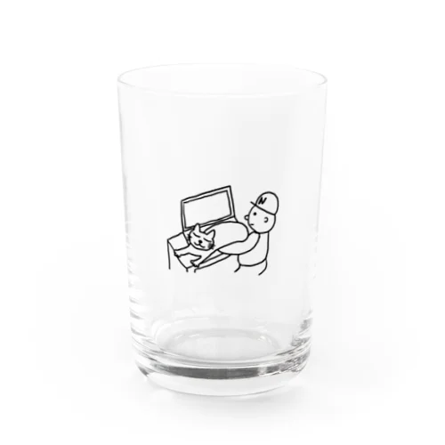 猫とパソコン Water Glass