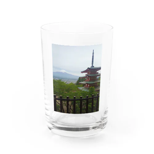富士山と五重塔 Water Glass