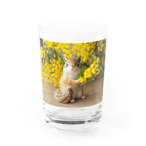 ミモザとシマリス2023(横) Water Glass