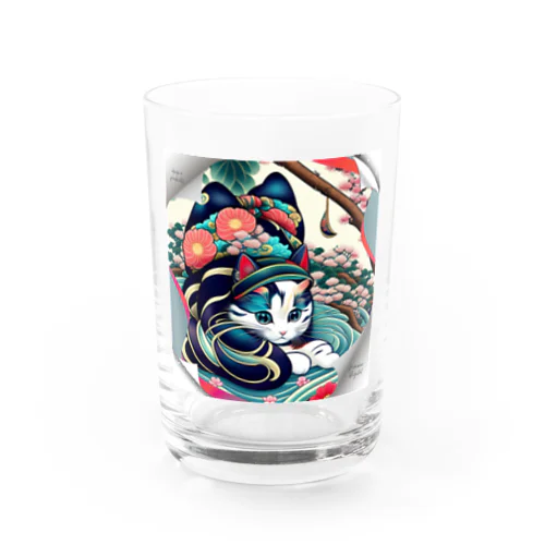 浮世絵catsパンクシティ 葛飾キャッツ斎（猫名 シルク） Water Glass