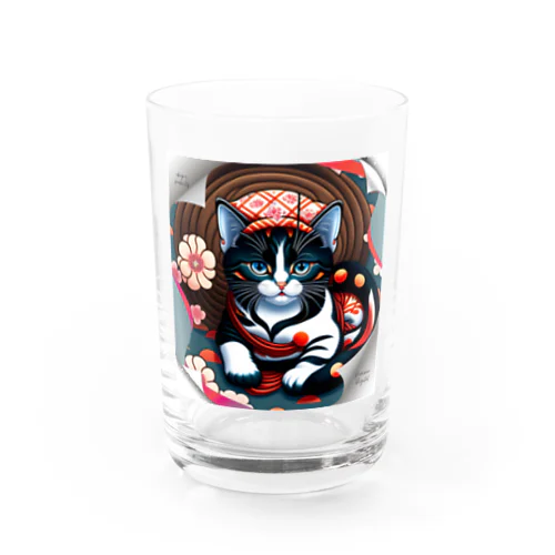 浮世絵catsパンクシティ 葛飾キャッツ斎（猫名 ベニエル） Water Glass