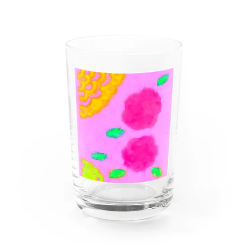 ピンクとお花 Water Glass