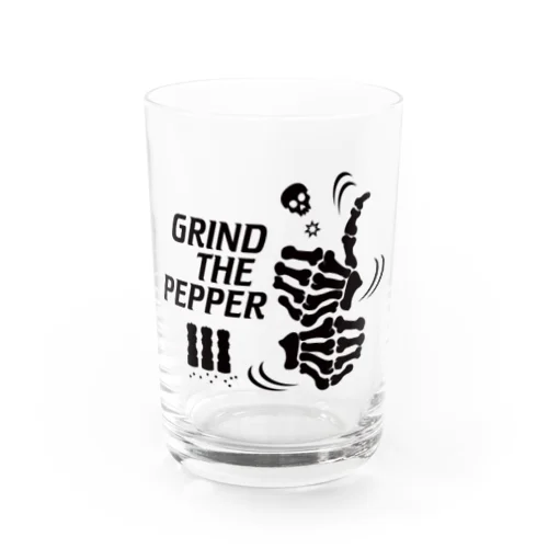 ペッパーミル・パフォーマンス（骨タイプ）GRIND THE PEPPER・文字黒 Water Glass