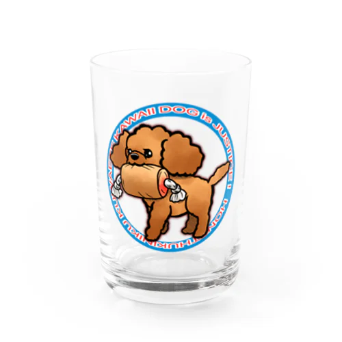 【背景なし】骨付き肉くわえてカワイイＤＯＧ Water Glass