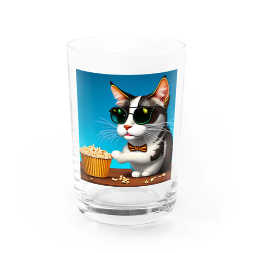Popcorn Cat Water Glass