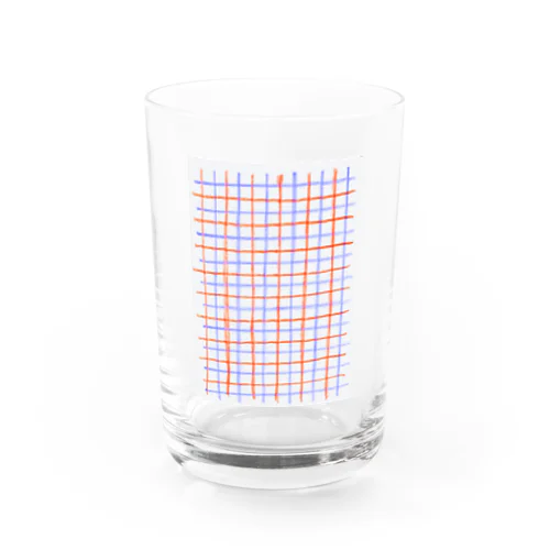 チェック柄 Water Glass