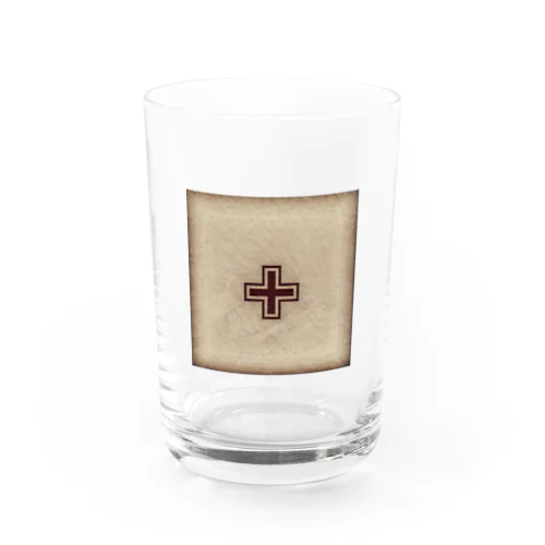 昭和レトロな赤い十字架デザイン グラス