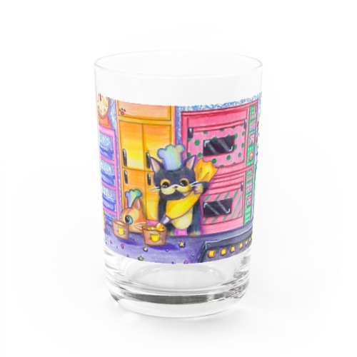 ハチワレと茶トラのパティシエ Water Glass