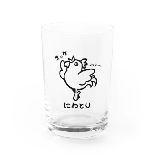 バレエしてそうなニワトリ Water Glass