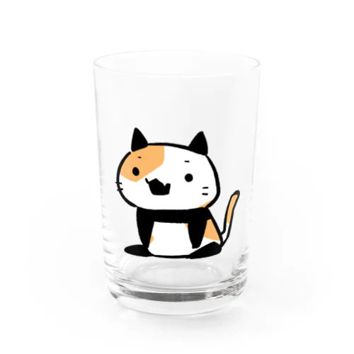パンダ風味の三毛猫 Water Glass