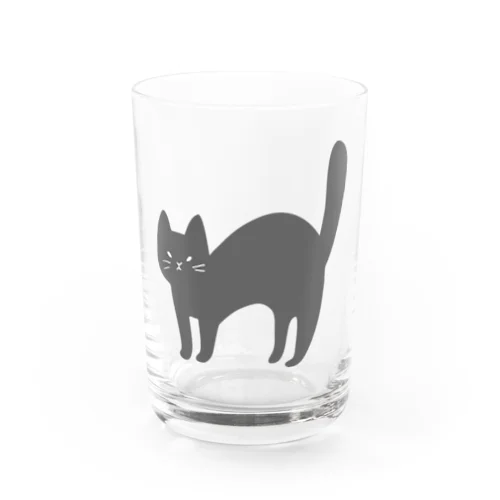 警戒モードのネコ Water Glass