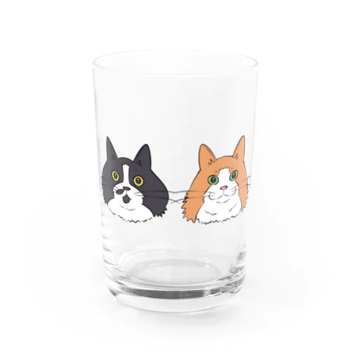 片髭ハチ子と髭袋デカ美 Water Glass