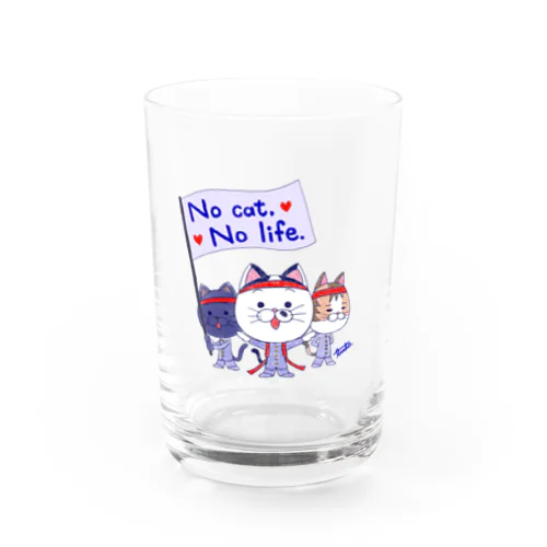 ブドウのイラスト　No cat No life. Water Glass