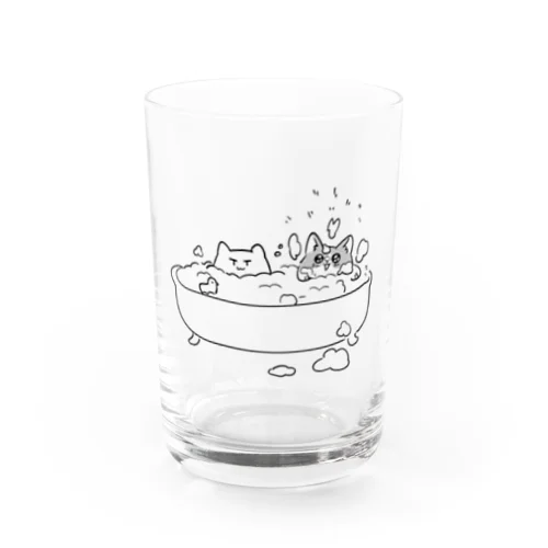 まゆげねこ-ばすたいむ Water Glass