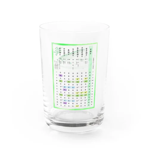 箏の調絃表（緑・クリア） Water Glass