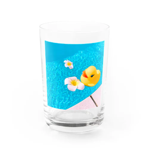 プールのアヒルさん Water Glass