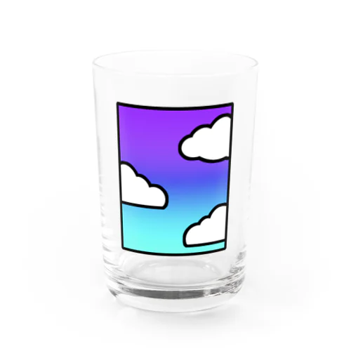 むらさきとあおいそらとしろいくも Water Glass