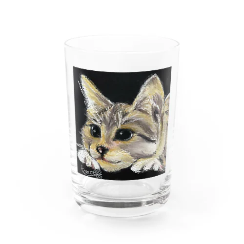 チョークアートの子猫ちゃん😊 Water Glass