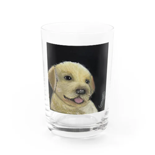 チョークアート　子犬🐶 グラス