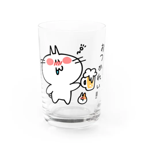 酔っ払いにゃんこイラスト Water Glass