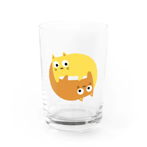 ２匹の猫　カラーB Water Glass