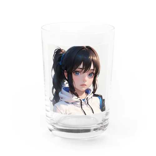 透明感あるポニーテールの女の子 Water Glass