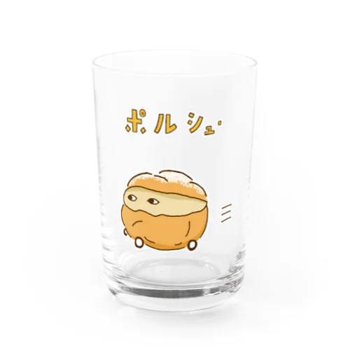 ユーモアダジャレデザイン「ポルシュー」 Water Glass