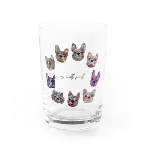 カラフルうちのこ刺しゅう(PINKフレブル) Water Glass