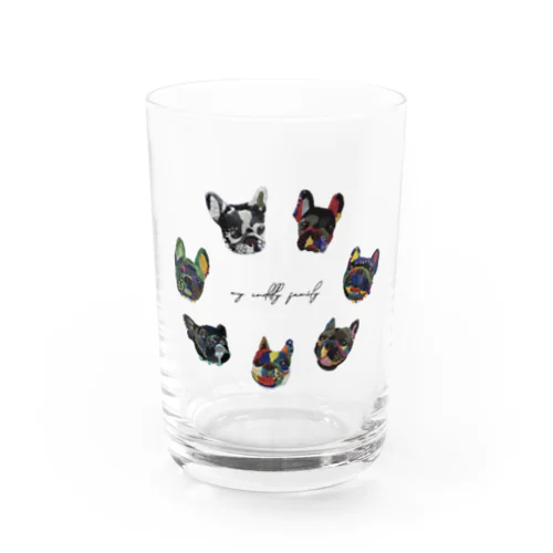 カラフルうちのこ刺しゅう(BLACKフレブル) Water Glass