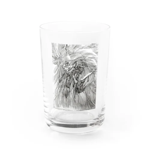 線で埋め尽くしたペン画 Water Glass