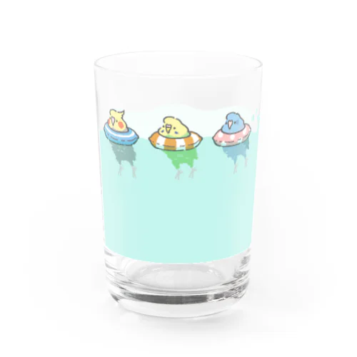 うきわのインコ Water Glass