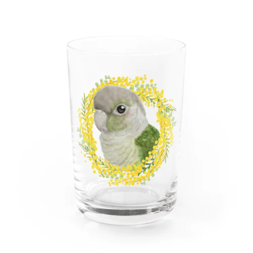 040 ウロコインコシナモン ミモザのリース Water Glass