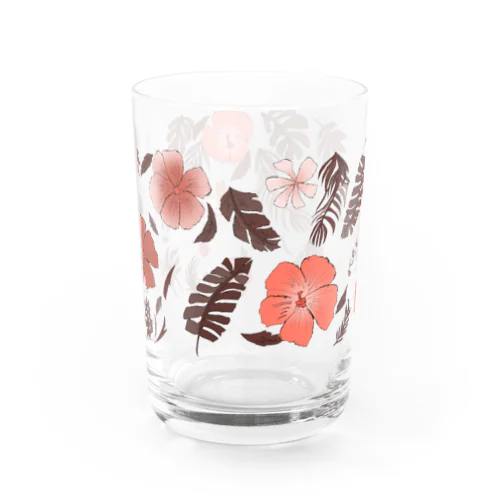 花柄【赤】 Water Glass