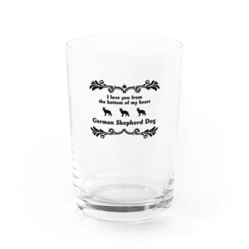 ジャーマンシェパードドッグ　wing　onehappiness Water Glass