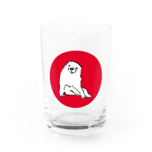 長沢芦雪の「あの犬」※日の丸バージョン Water Glass