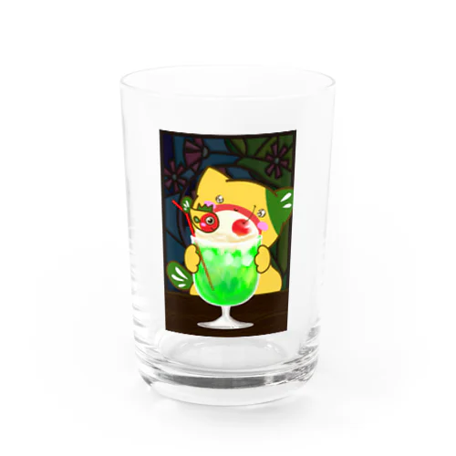 憧れクリームソーダと黄ぶにゃ達 Water Glass