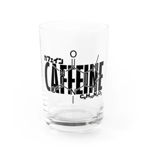 化学Tシャツ：カフェイン：コーヒー：紅茶：化学構造・分子式：科学：学問：理系 グラス